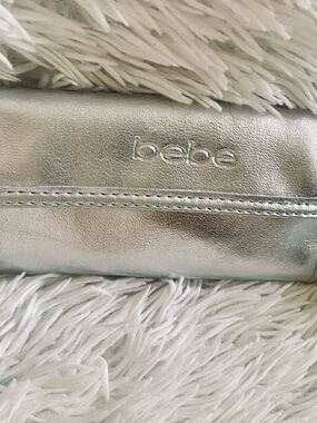 bebe NWT Metallic Silver Wallet Clutch